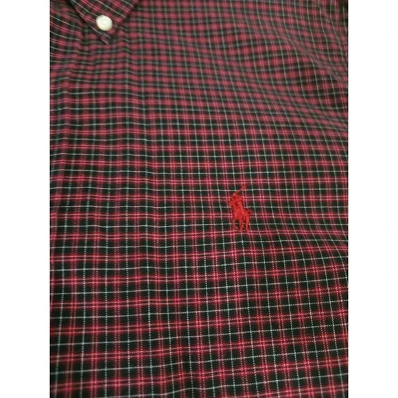 Ralph Lauren Black Red Black Watch Plaid Men Size L Classic Fit  Button Up Shirt - Picture 4 of 6